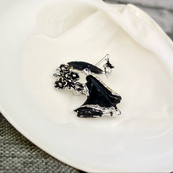 VINTAGE Mourning Pin Death Remember Honoring Brooch - Picture 5 of 5